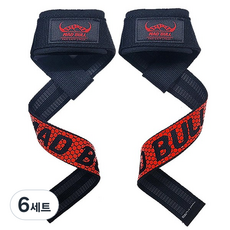 매드불 논슬립 그립테크 헬스스트랩 리프팅 손목보호대, 6세트