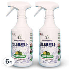 실내 화장실 집안 방 담배 홀애비 악취 냄새 탈취제 제거제 안나푸르나 불만족시100%환불, 6개, 500ml