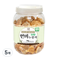누룽담다 구수한 국산 100% 쌀눈이 살아있는 유기농 현미 누룽지, 5개, 1kg