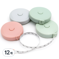 에버샵 휴대용 원터치 자동 피팅 측정 미니 줄자 센치 인치 색상랜덤, 12개, 150cm