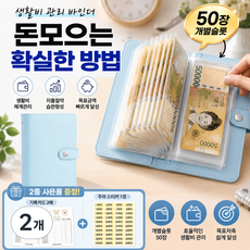 아라리빙 현금 바인더 지폐 수납 저축 다이어리 52주 챌린지, 2개, 블루