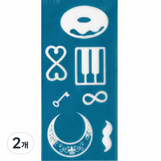 재사용 가능한 지워지는 셀프 헤나타투 도안 D-11~16, 2개, D-11