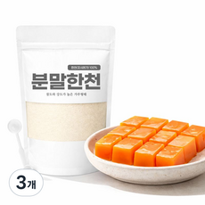 오케이 한천가루 분말 국내제조 식물성, 3개, 300g
