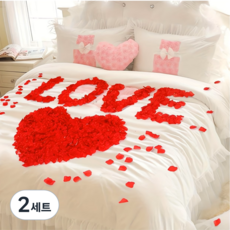 플라워샤워 장미꽃잎 결혼식 생일파트 프로포즈 꽃가루 플라워샤워꽃잎 2000P, 2세트, 장미꽃잎 레드