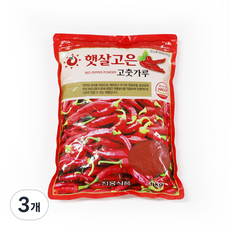 햇살고은 100% 국산 고춧가루 특품, 1kg, 3개
