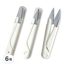 알파벳샵 미싱 실밥제거 쪽가위 1세트, 6개, 흰색