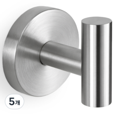 내집클로버 흡착식고리 노바스텐후크 주방 욕실 옷방 다용도 걸이, 5개, 실버