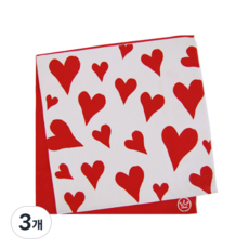 피플스파티 파티 냅킨 하트, 3개, 60개입, 레드