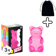 펜토리 로제 공 스퀴시 스트레스볼 곰돌이 버전, 3개, 112g, 핑크