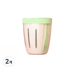 세렌드 휴대용 과일 샐러드컵 다이어트 후르츠팟 도시락통, 2개, 마일드그린