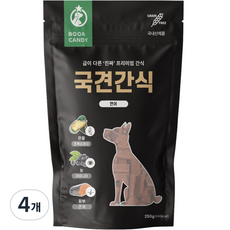 뿌와캔디 국견간식 국내산 관절&눈&피부 강아지 간식 250g, 연어맛, 4개