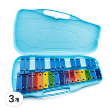명창 실버스타 공명 실로폰 27키 레인보우건반 (음계스티커 실로폰채포함) 박스포장제품, 3개, 하늘색, 27판