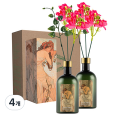 라플로리아 꽃 디퓨저, 4개, 500ml, S6.다시한번힘내요향/A11.자스민꽃-L12/레드