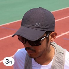홀릭커스 메쉬 러닝 모자 캡, 3개, 차콜