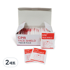 CPR 심폐소생술마네킹 마우스쉴드 개별포장 페이스쉴드 50개입 탑메딕, 2세트