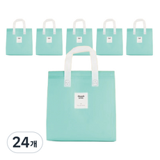 일회용 피크닉 도시락 미니 보냉백 보냉가방 쿨러백 대형 (스티커 포함), 24개, 민트