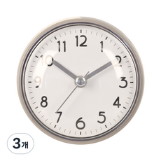 베러고잉 방수 강력 흡착 욕실시계, 그레이, 3개