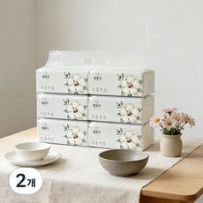 대용량 400매 5겹 미용 티슈 살포시 화장지 무향 천연펄프 부드러운 사각, 2개, 6개입