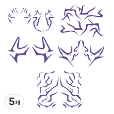 하늬바람 케데헌 사자보이즈 타투스티커 8종세트, 5개, 퍼플
