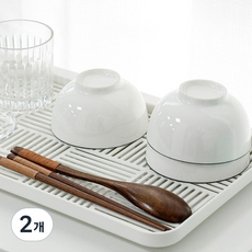 필굿리빙 주방 물빠짐 트레이 건조대, 화이트, 2개
