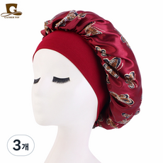 나비꽃 로즈 플라워 새틴 실크 수면 헤어 밴드 헤어캡 나이트캣 S874, 3개, 나비와인