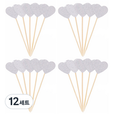 쓱싹 글리터하트 데코픽 5p, 실버, 12세트