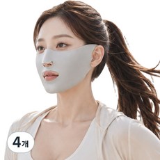 루미솔 UV 자외선차단 에어쿨 스포츠 마스크 골프 등산 러닝 얼굴가리개, 4개, 쿨그레이 4개, 쿨그레이