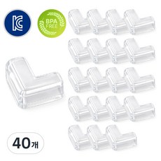 텐톤 BPA FREE 프리미엄 모서리보호대 어린이 안전기준 시험완료, 40개, 투명 40개, 투명