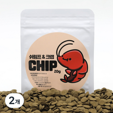MANITO 쉬림프&크랩칩 새우 가재 사료, 2개, 20g