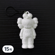 클로이영 무지 베어브릭 카우스 키링 만들기 열쇠고리 푸어링 diy, 카우스 B, 15개, 화이트