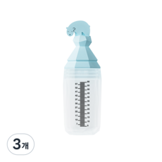 이크 실리콘 투약병 검정눈금, 3개, 60cc 검정눈금1개