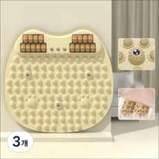 리빙에센스 발 건강 발바닥 지압 매트, 베이지, 3개