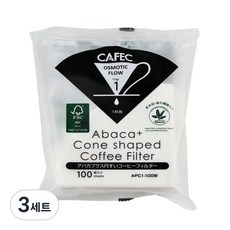 카펙 아바카 플러스 콘 커피 필터 1컵 APC1-100W, 3세트, 100개입