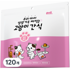 펫리서치 짜먹는 고양이 간식 츄, 참치+연어, 15g, 120개 참치+연어, 15g, 120개