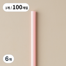 지구사랑 스무디 옥수수 빨대 23cm 생분해 PLA 벌크포장 핑크, 6개, 100개입