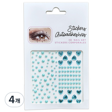 다락301 스티커 페이스 반짝이 페스티벌 파티 워터밤 메이크업 큐빅 얼굴스티커, 4개, 11 아쿠아펄