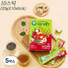 저스트비엣 치아씨드 과일차 리치맛 / 정식수입 / 아이스티 / 국내배송, 5박스, 10개입, 20g