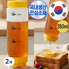 퍼퓰러 흘림없이 깔끔하게 국내생산 거꾸로 꿀통 디스펜서 소스통 꿀보관통, 2개, 350ml 2개, 350ml