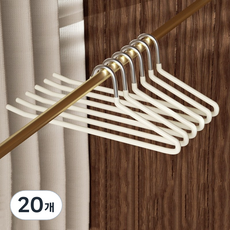 Z3JC 굵은 스테인리스 스틸 프리미엄 논슬립 코팅 바지걸이, 20개, 반대 방향 화이트