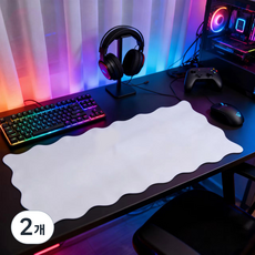 물결 놀이 꾸며요. 테이블 매트 400x900x2MM, 2개, 흰색