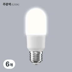 장수램프 LED 전구 스틱램프 8W 플리커프리 KS 1등급효율, 주광색, 6개