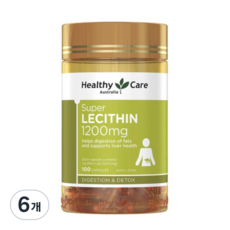 레시틴 헬시케어 정품 수퍼 레시틴 1200mg 캡슐, 6개, 100정