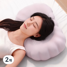 희망가 고밀도 메모리폼 조개형 경추베개 심층수면 목편안 베개, 2개, 핑크