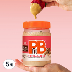 피비핏 무설탕 땅콩버터 파우더 글루텐프리 고단백 땅콩버터가루 피넛버터, 198g, 5개