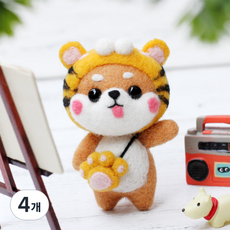 양모펠트 DIY키트 니들펠트 인형 공예 만들기 애착인형, 04_호랑이시바, 4개