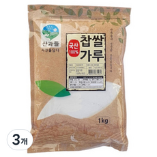 산과들 국내산 100% 건식 찹쌀가루 (옵션) 버터떡 재료, 1kg, 3개