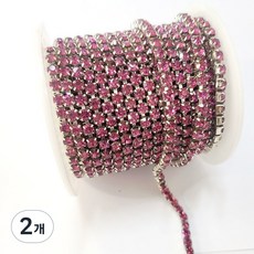 칼라줄란4mm 1마(90cm), 2개, 푸시아 백금도금