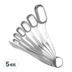 유즈베러띵 스퀘어 스텐 계량스푼 7종 세트 g tsp 티스푼, 5세트
