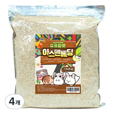 슈프림펫 아스펜베딩 햄스터베딩 토끼 소동물베딩 먼지없는 톱밥 베딩, 4개, 1.2kg