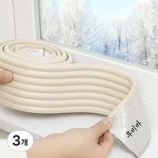 루비바 철통방어 대왕 문풍지 창문 틈새막이 방풍 방충, 화이트, 3개